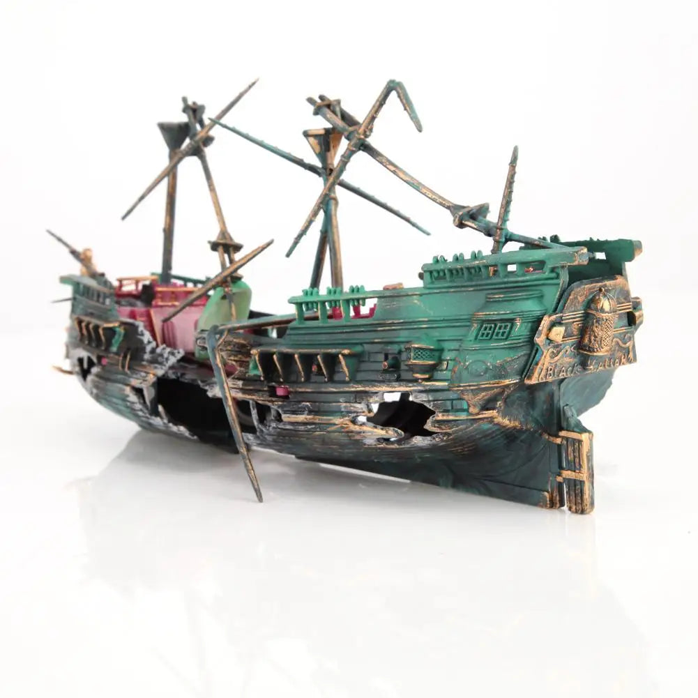 24*12cm Large Plastic Aquarium Ship
