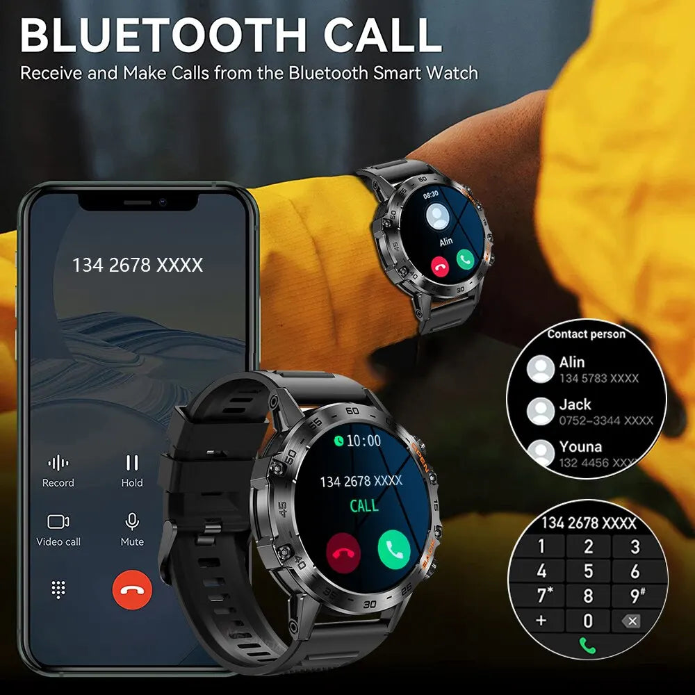 1.39" Bluetooth Smart Watch Men Outdoor Sports Fitness Heart Rate Health Monitoring for Android IOS