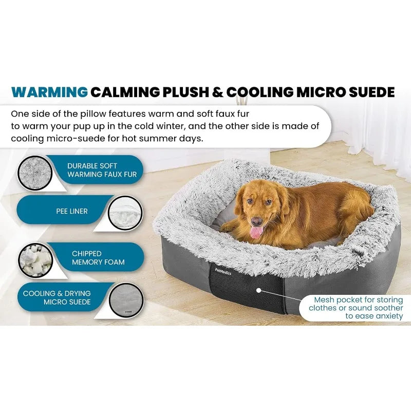 Calming Orthopedic Washable Pet Bed with Warming, Cooling Foam