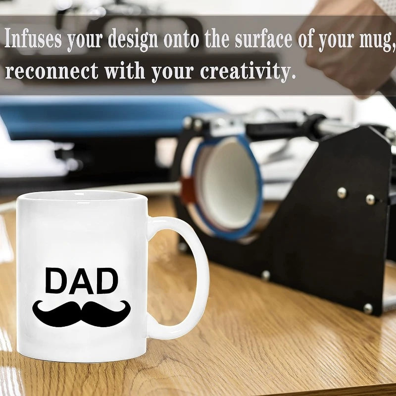 Blank White Ceramic Sublimation Cups Bulk 11 oz Set of 12