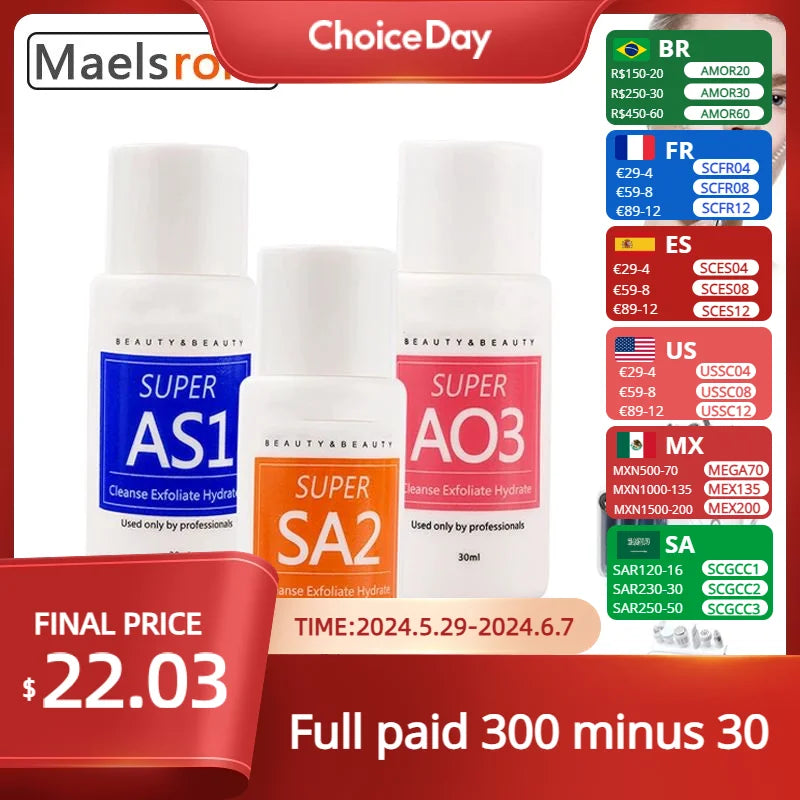 AS1 SA2 AO3 30ml High Concentrated Dermabrasion Solution For Beauty Machine