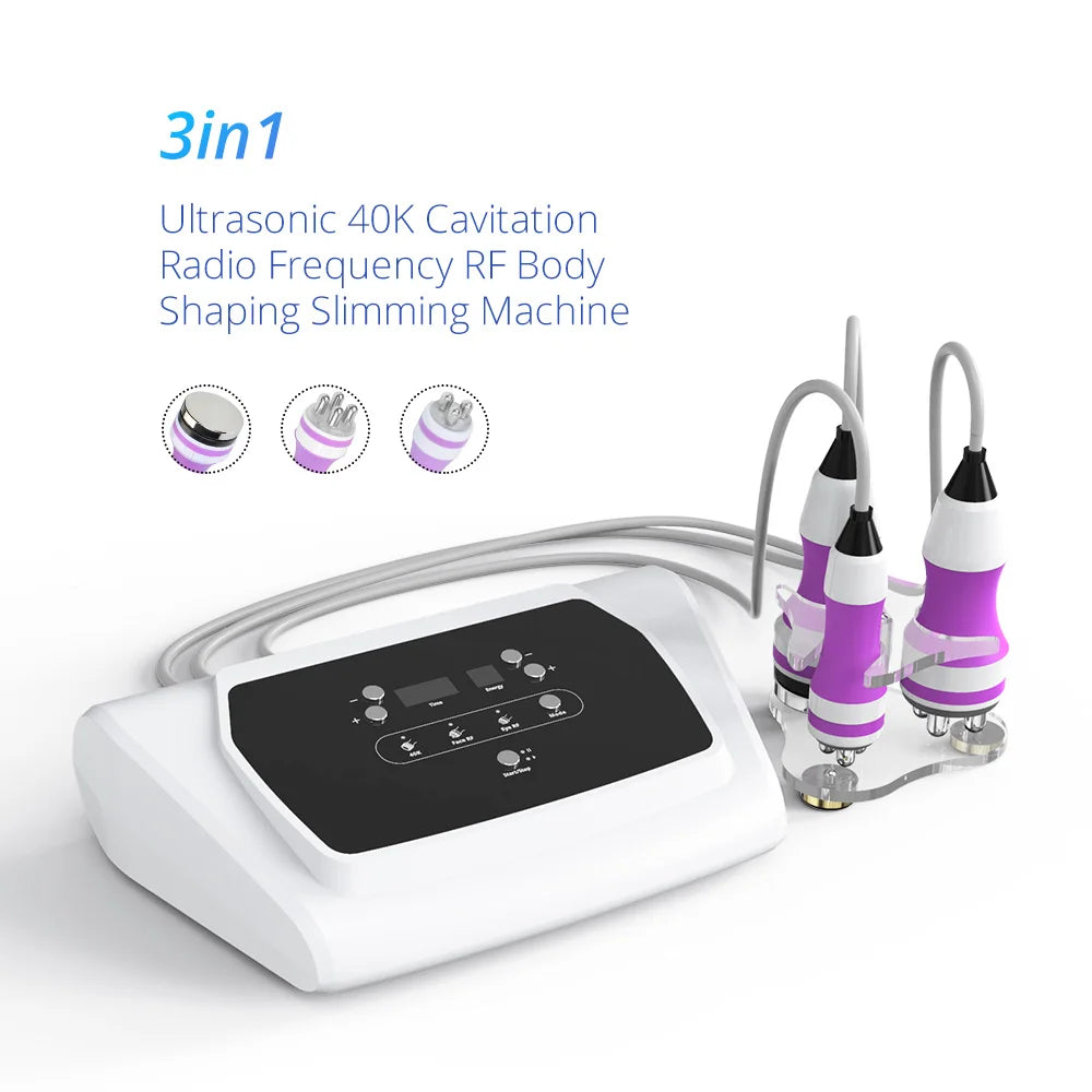 3 In 1 Ultrasound 40K Cavitation Radio Frequency 3D RF Facial Care Body Slimming Machine Cellulite Remover
