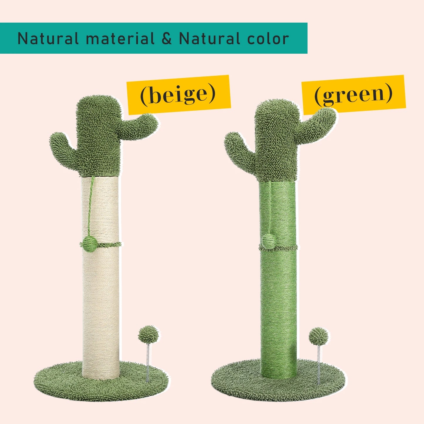 Cute Cactus Cat Tree Toy with Ball