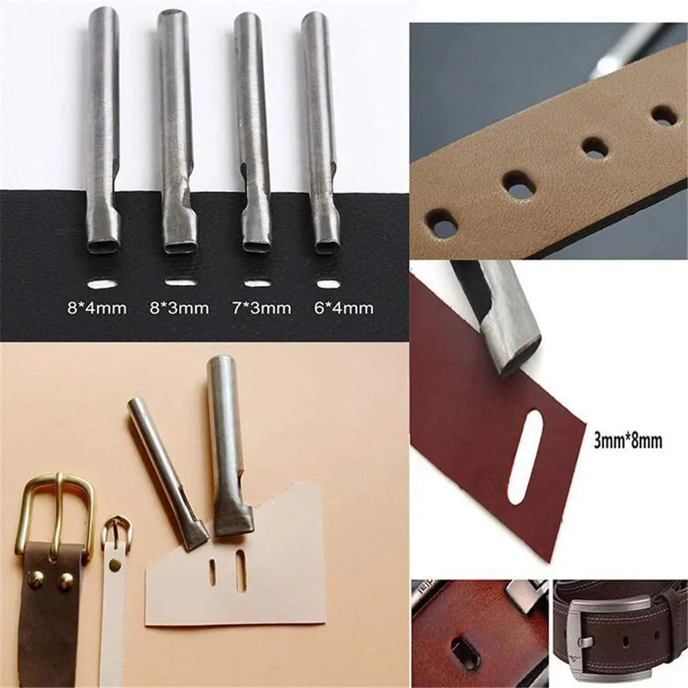 366pcs Leather Craft Tools Stamp with Cutting Mat Rivets Kit and Needles Snaps