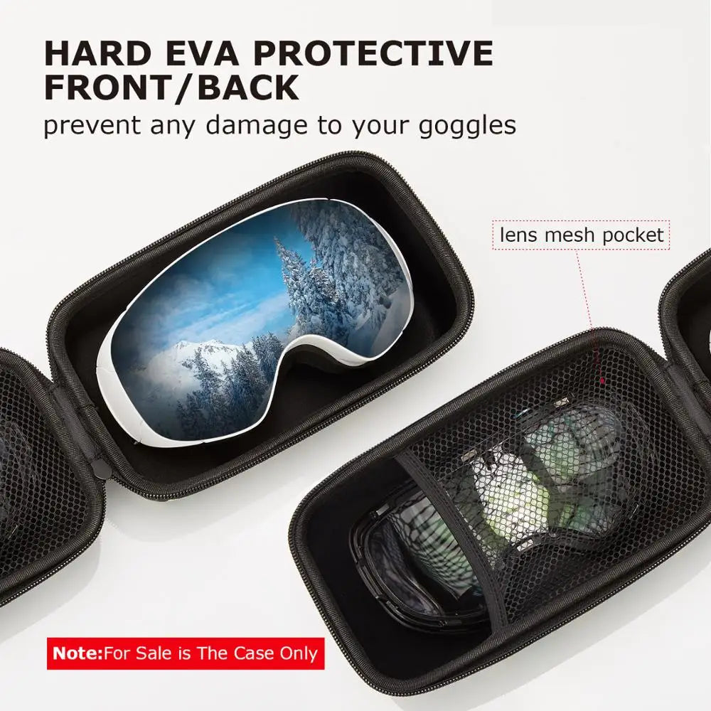 Rigid EVA Ski Goggle Case with Buckle Hook and Air Vent