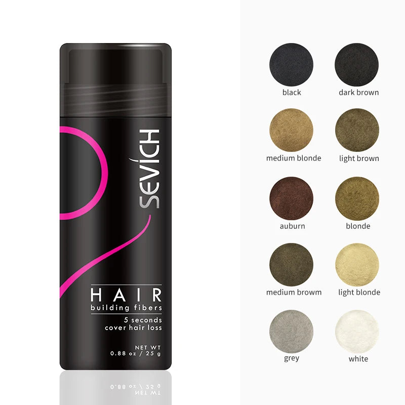 10 Colors Keratin 25g Hair Building Fibers Thickening Spray