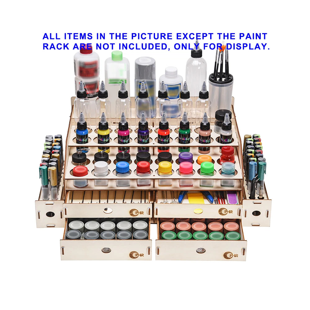 Artist Supply Wood Paint Rack with Mar Pen Storage