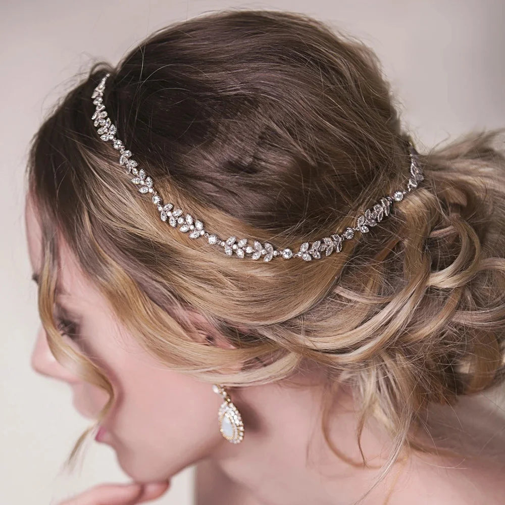 Boho Cubic Zirconia Headband Bridal Halo