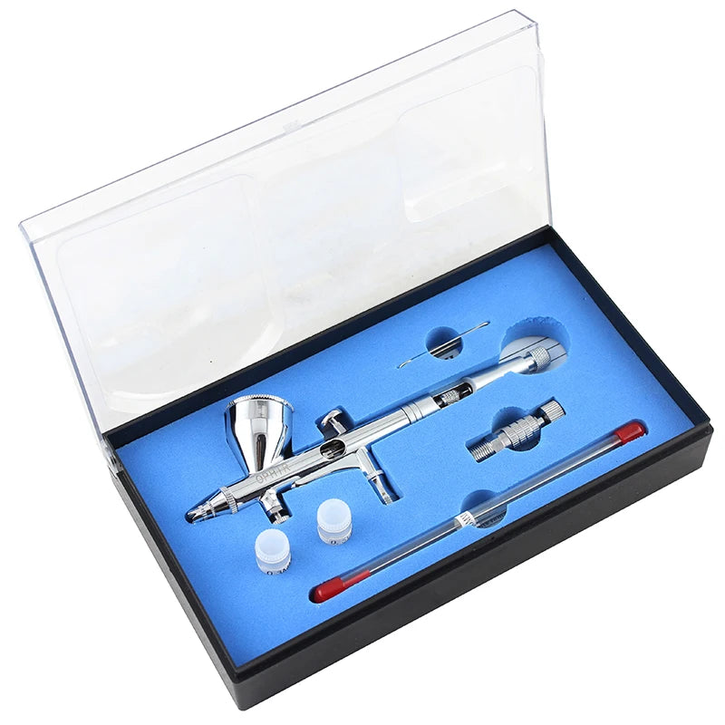 Dual Action Airbrush Kit with Cleaning Brush & Needle for Tattoo/Nail Art