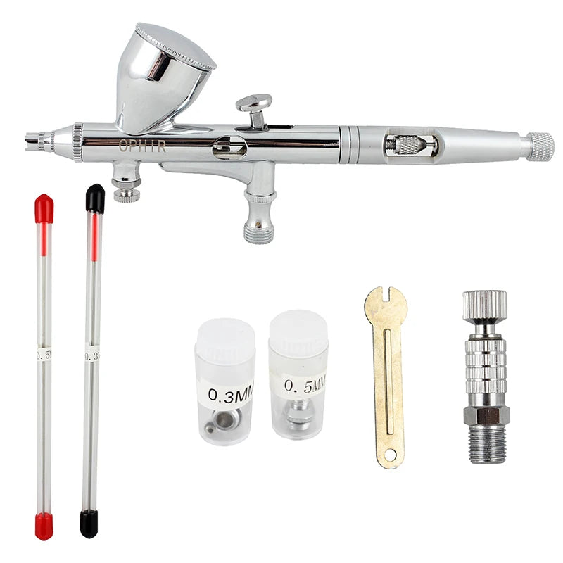 Dual Action Airbrush Kit with Cleaning Brush & Needle for Tattoo/Nail Art