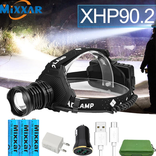 Powerful Led Headlamp 8000LM USB Rechargeable Waterproof Zoom Fishing