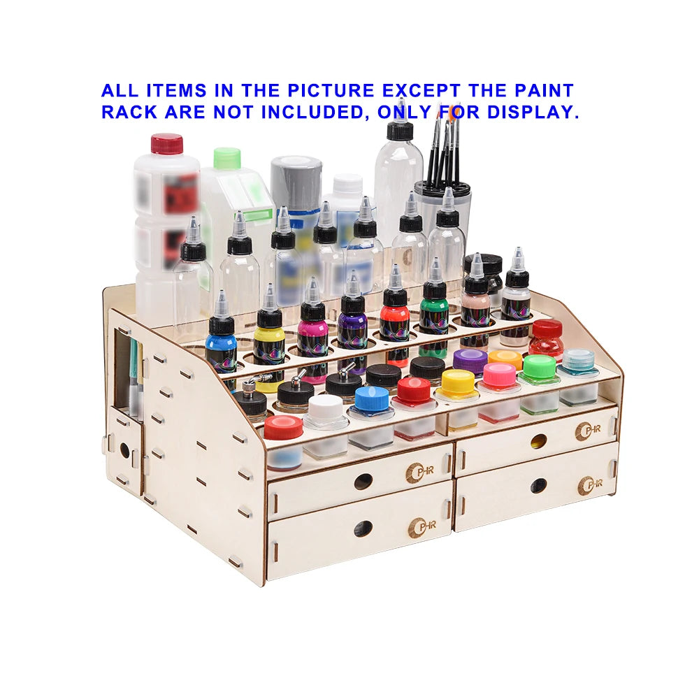 Artist Supply Wood Paint Rack with Mar Pen Storage