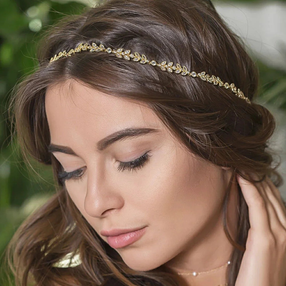 Boho Cubic Zirconia Headband Bridal Halo