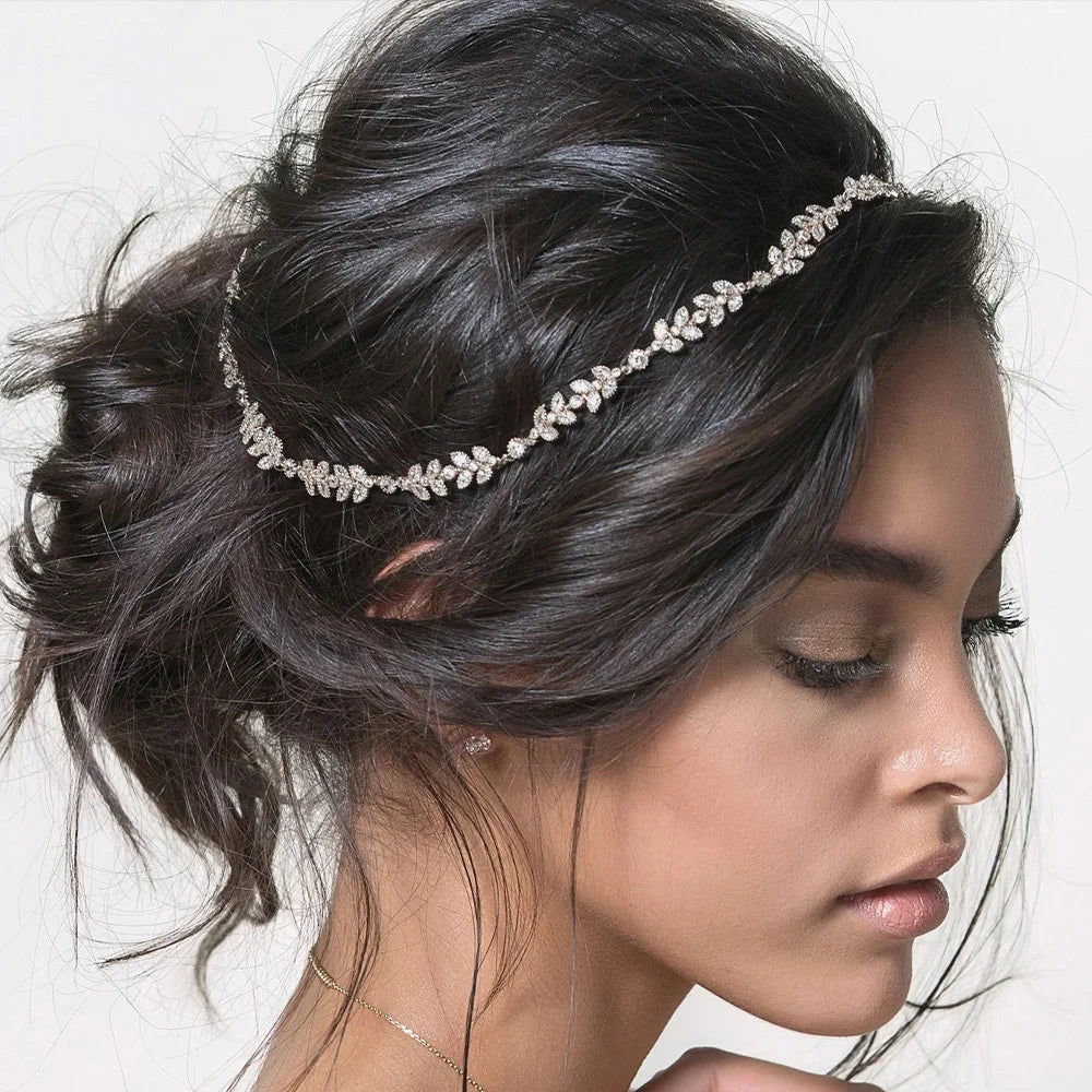 Boho Cubic Zirconia Headband Bridal Halo