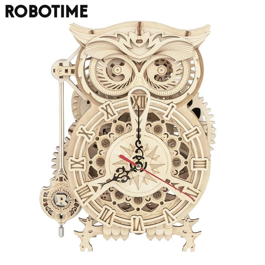 161pcs Creative DIY 3D Wooden Owl Clock Kit