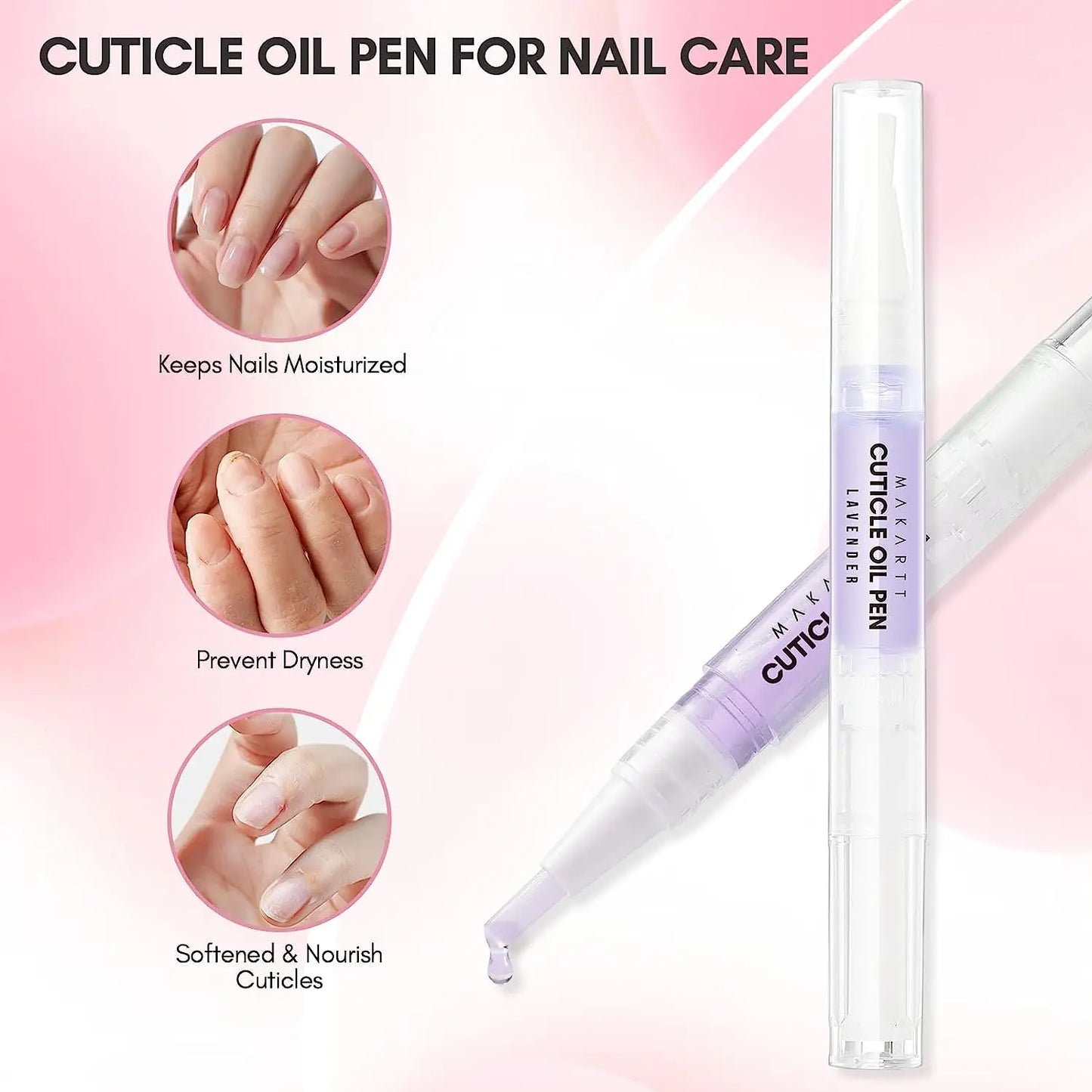 Nail Care Kit with Cuticle Oil Pen, Trimmer, Nail File & 120ml Cuticle Remover