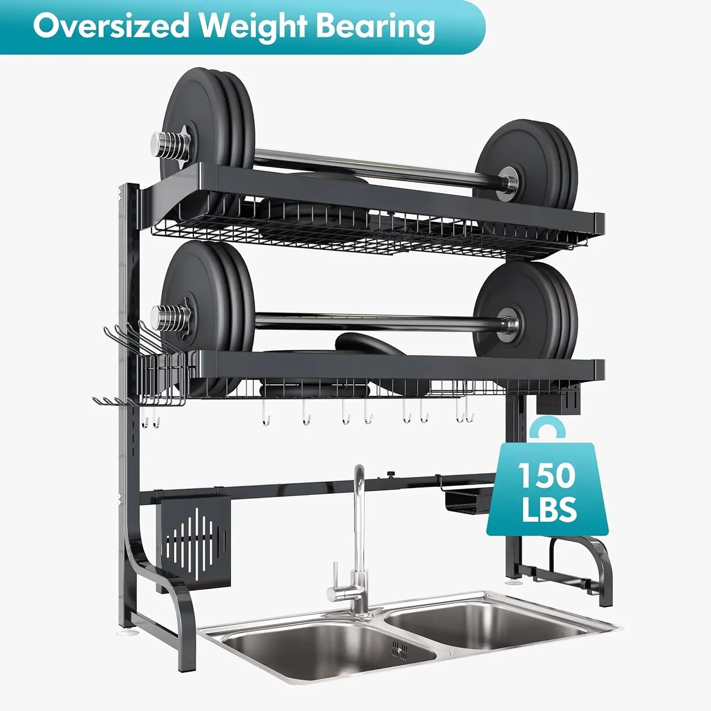 Expandable Over The Shelf Kitchen Organizer Dish Drying Rack