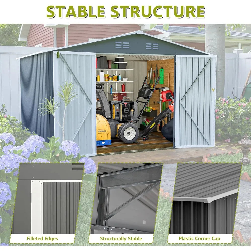 Prefabricated Outdoor Metal Garden Shed  8x10FT