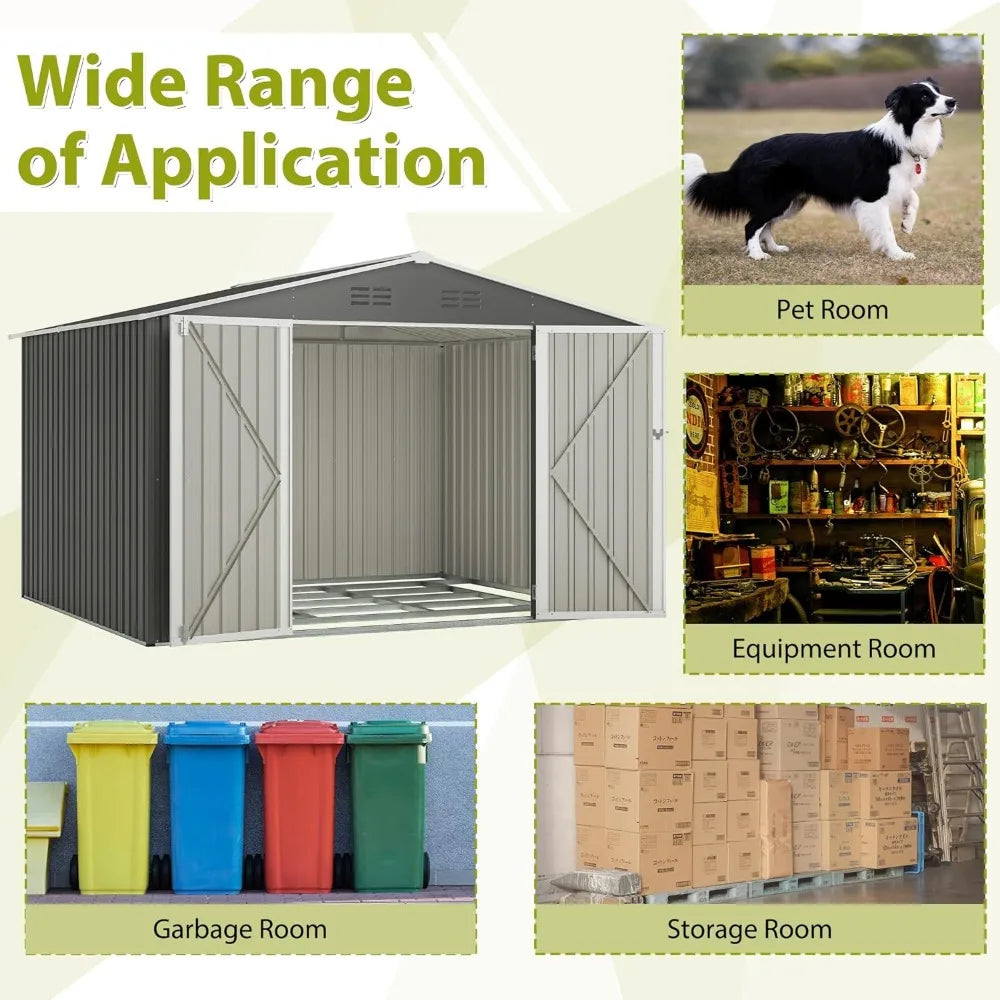 Prefabricated Outdoor Metal Garden Shed  8x10FT