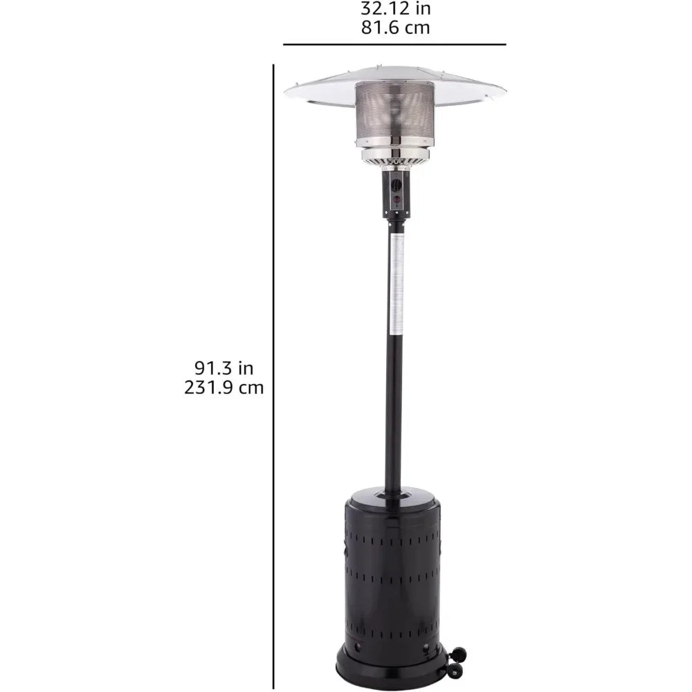 Commercial & Residential Outdoor Propane Patio Heater With Wheels Slate Gray