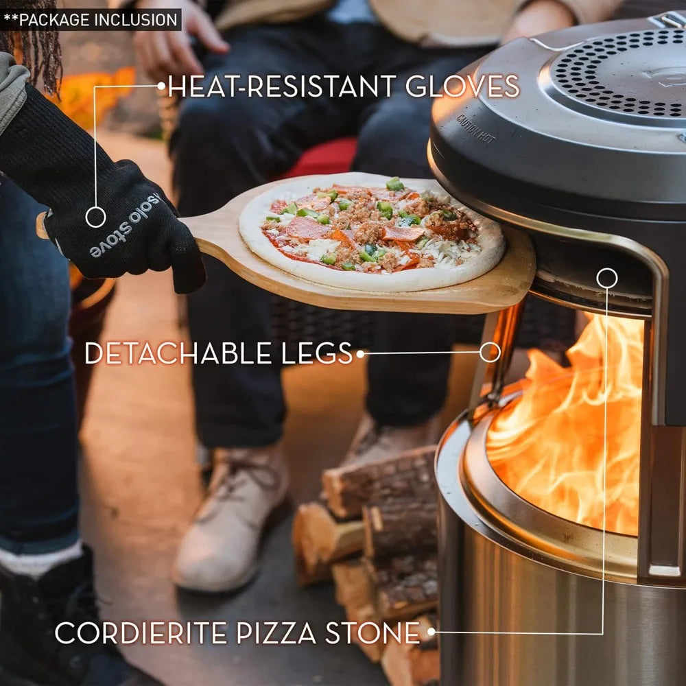 Pizza Oven Accessory for Bonfire Fire Pit, Incl. Carry Case & Cordierite Pizza Stone, Wood Burning