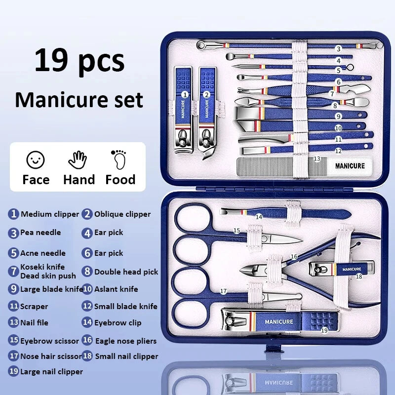 New High-quality 19pcs/set Manicure Set, Stainless Steel