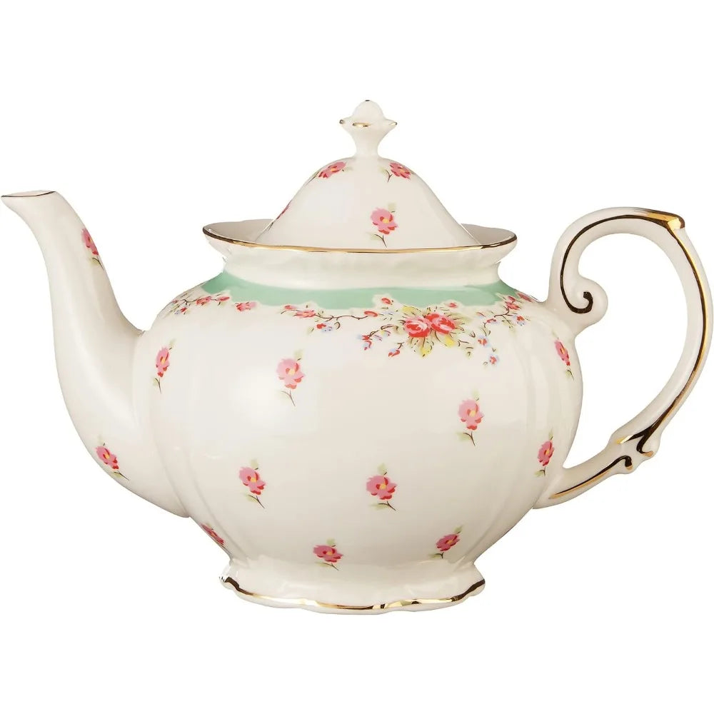 11-piece Porcelain Hibiscus Porcelain Tea Set