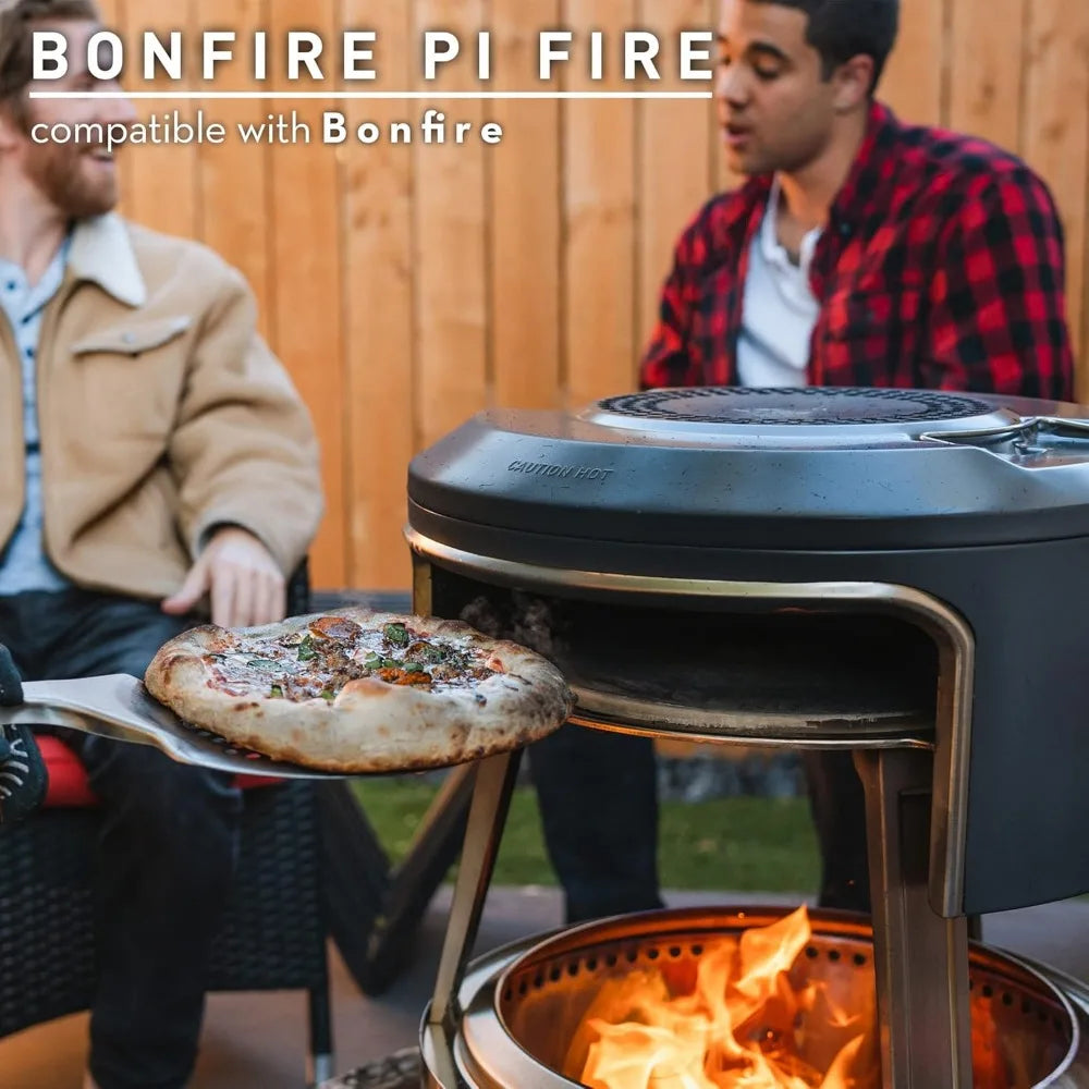 Pizza Oven Accessory for Bonfire Fire Pit, Incl. Carry Case & Cordierite Pizza Stone, Wood Burning