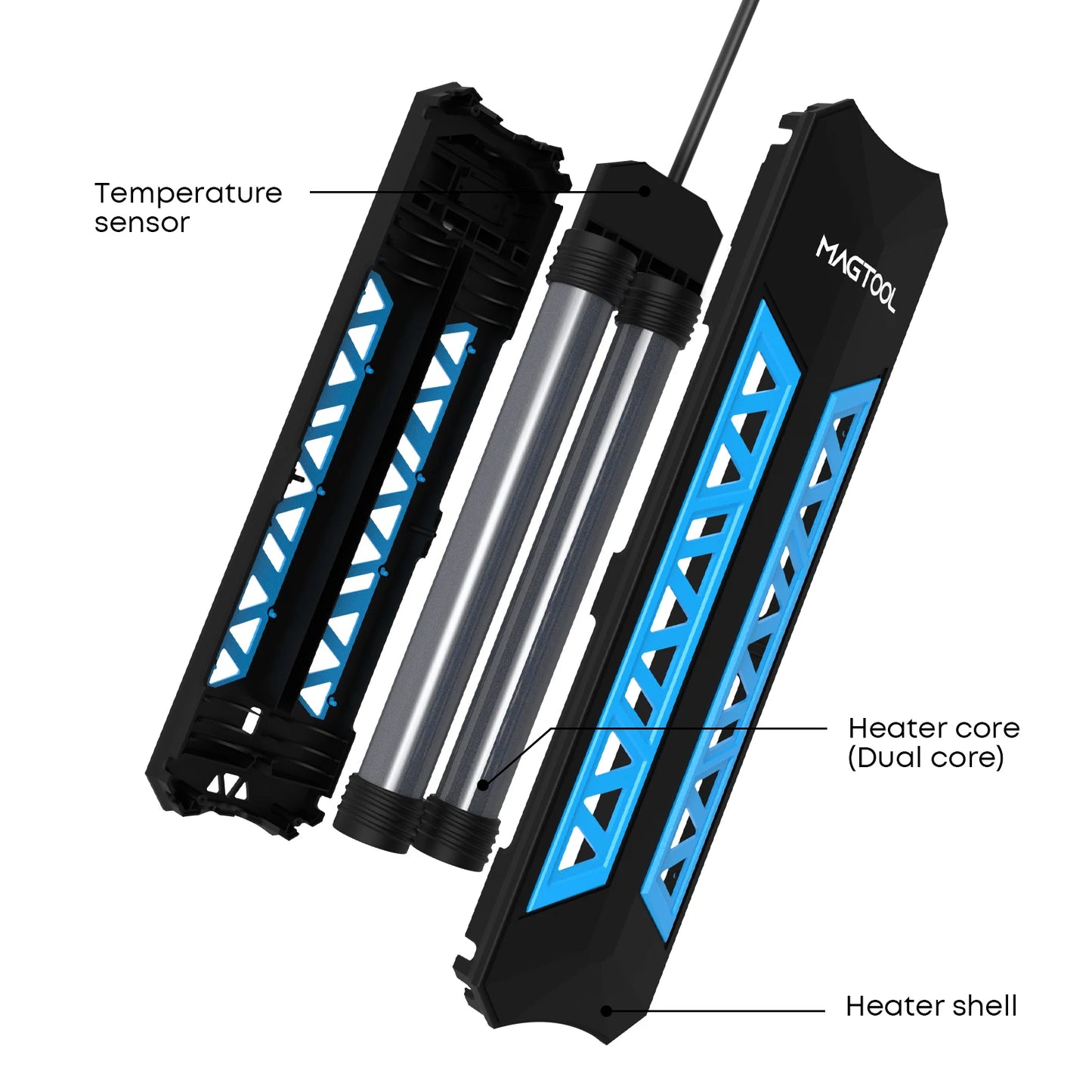 Aquarium heating rod with Over-Temperature Protection and Automatic Power-Off for Freshwater and Saltwater