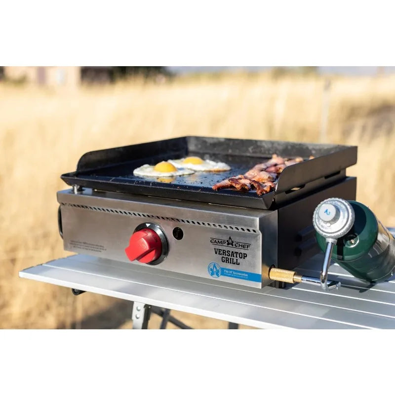 Flat Top Tabletop Gas Griddle for Outdoor Cooking Compatible with 14" Accessories