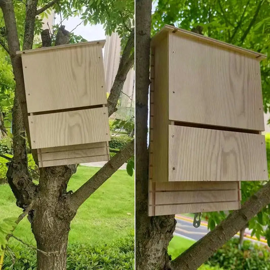 Wood Outdoor Bat Habitat House Shelter & Nest