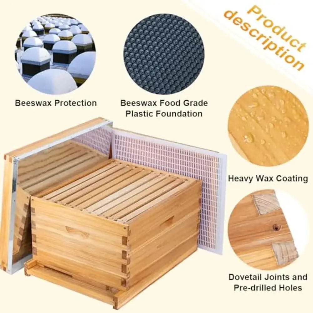 Bee Hive Starter Kit Incl. 17pc Beekeeping Equip.