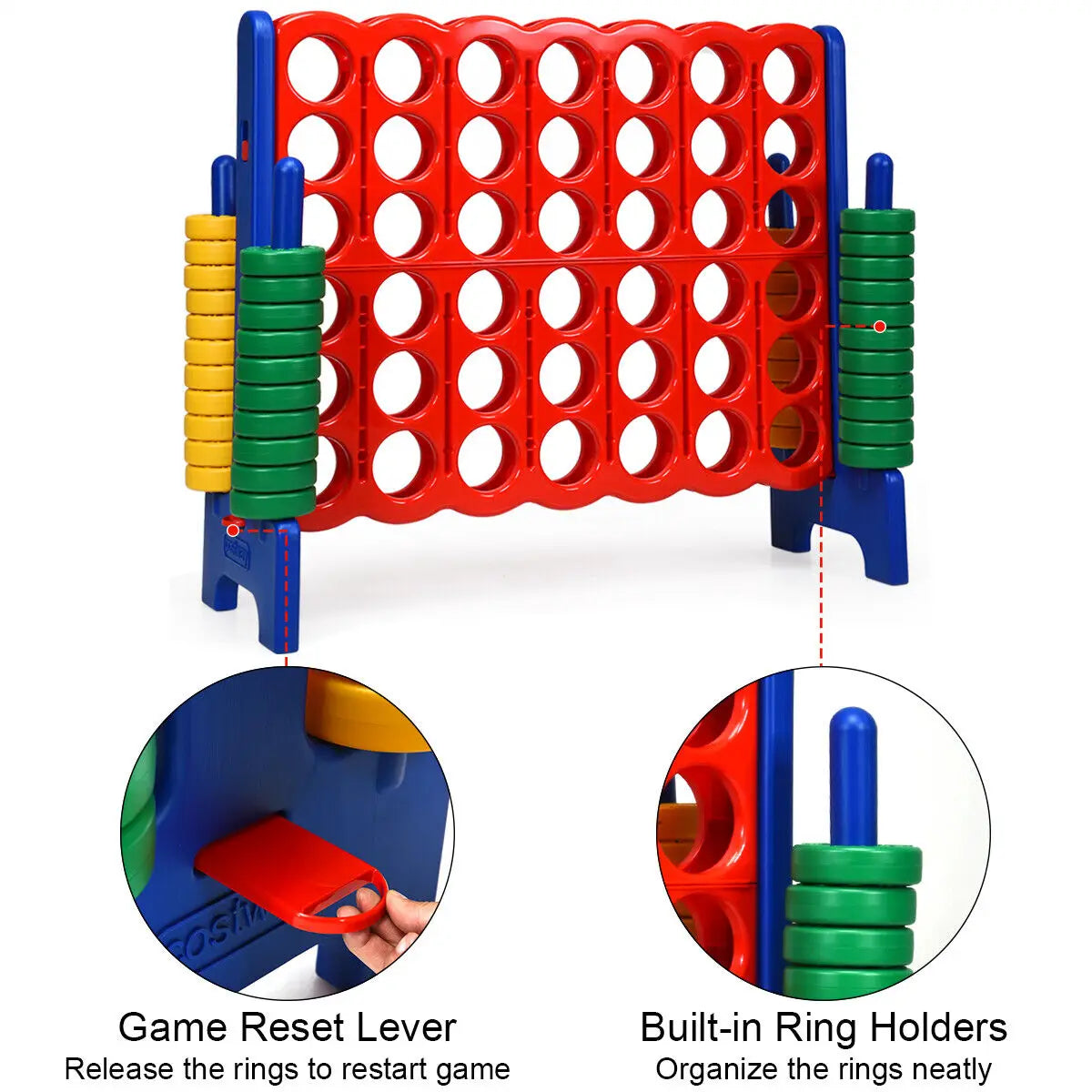 Giant 4-In-A-Row 4-to-Score Game W/Bag Indoor Outdoor