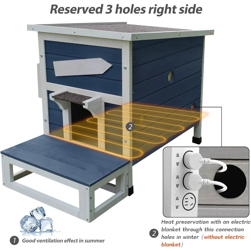 Rainproof Outdoor Cat Shelter With Escape Door