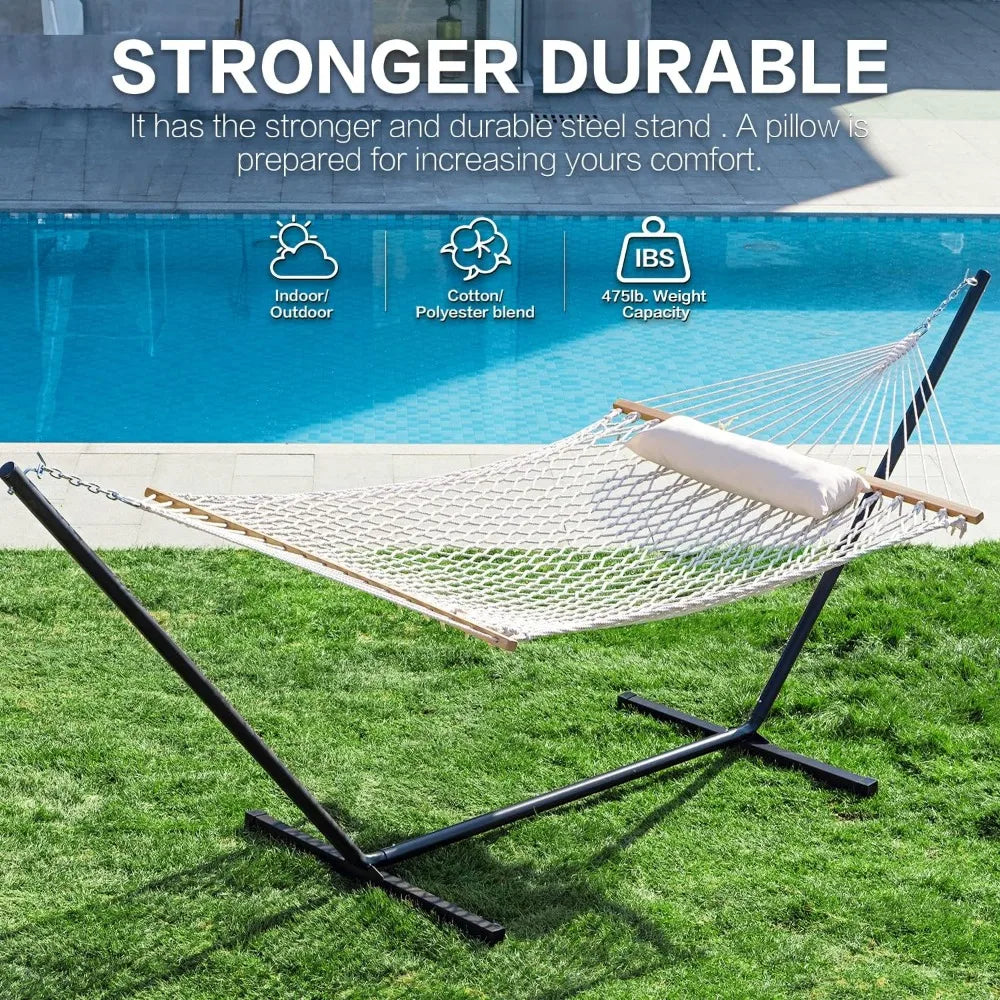 12ft Heavy Duty Hammock With Stand Max 475lbs Capacity