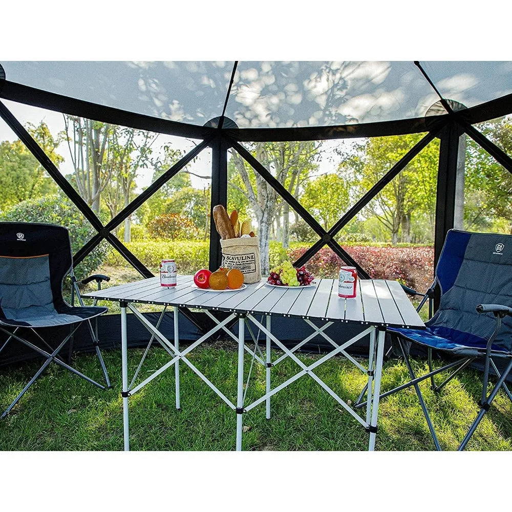 Backyard Awning Pop Up Gazebo 11.5 Ft for 8-10 Person With Netting