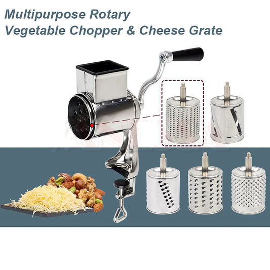 Stainless Steel Manual Rotary Vegetable Grater with 5 Rollers