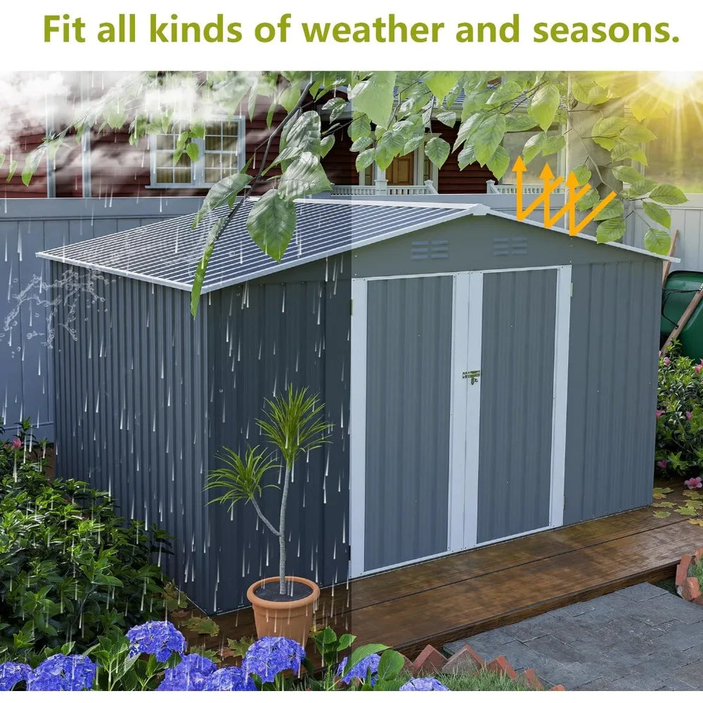 Prefabricated Outdoor Metal Garden Shed  8x10FT