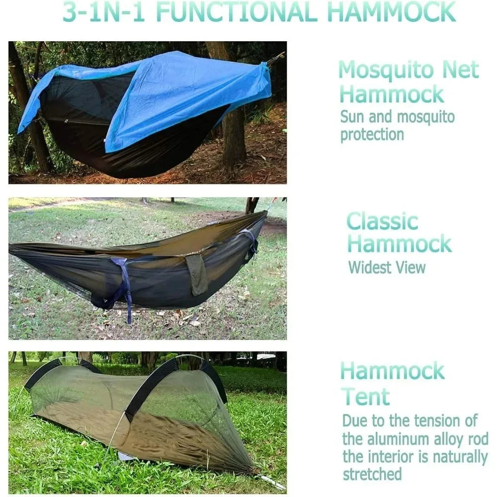 Camping Hammock with Mosquito Net and Rainfly, 2 Persons