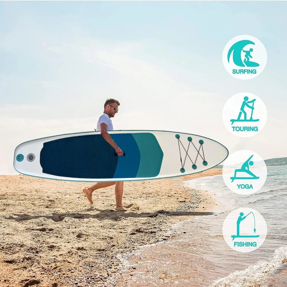 Inflatable Stand Up Paddle Board (6’’ Thick) With Bag Wakeboard Non-Slip Deck Leash Surf Control Paddle