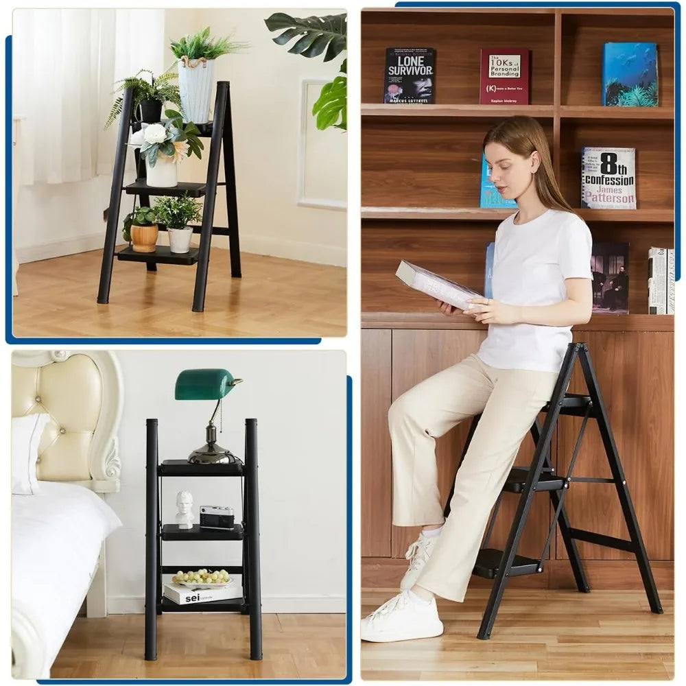 3 Step Folding Step Ladder, 330 Lbs