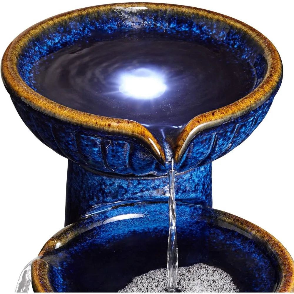 3 Bowl Outdoor Water Fountain for Garden Backyard Deck