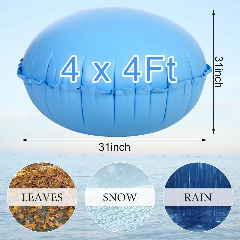 8 Pieces Pool Air Pillows for Above Ground Winter Pool Covers, 4 x 4 ft Round