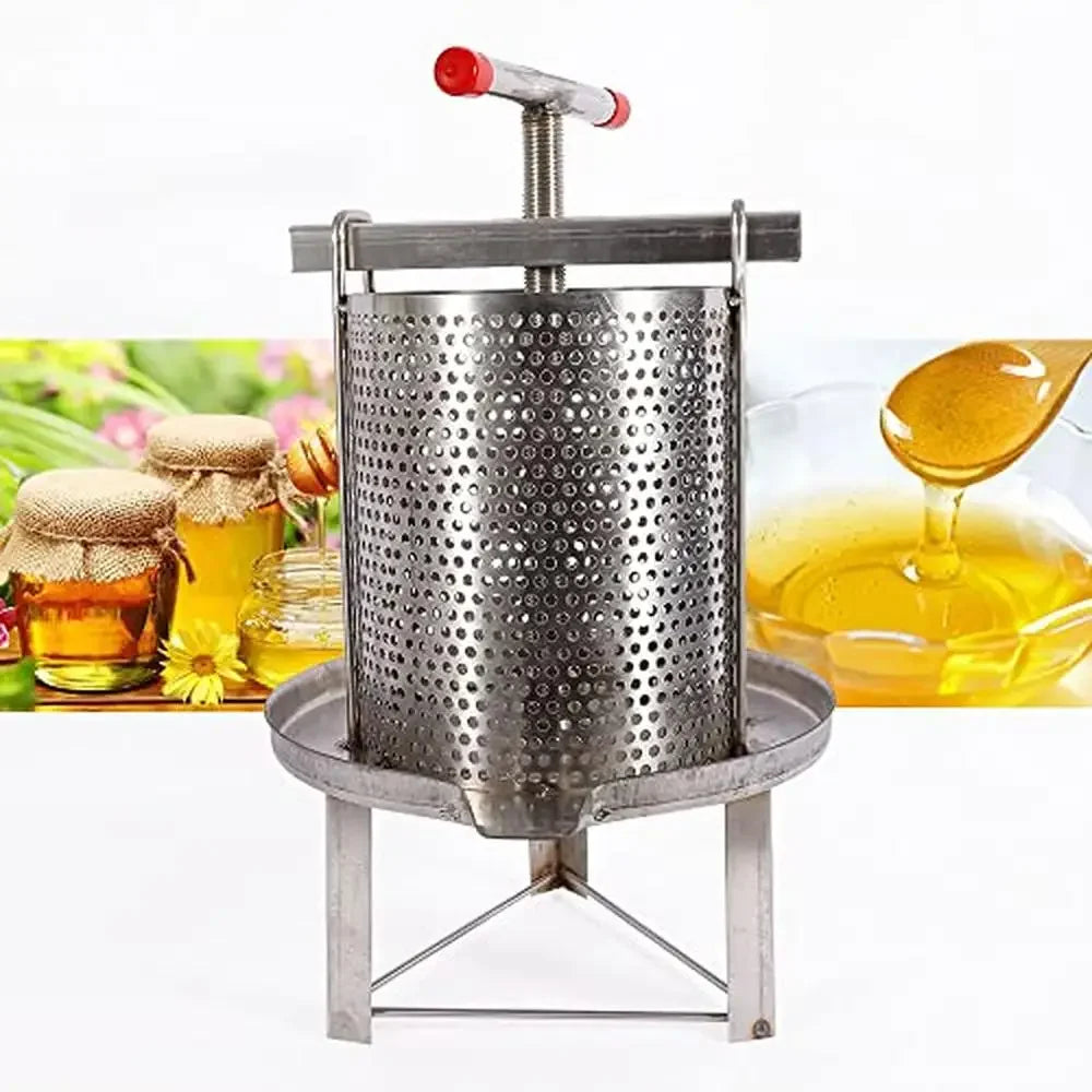 Stainless Steel Manual Honey Press Extractor Mesh Strainer Spinner Durable Drum Easy to Clean