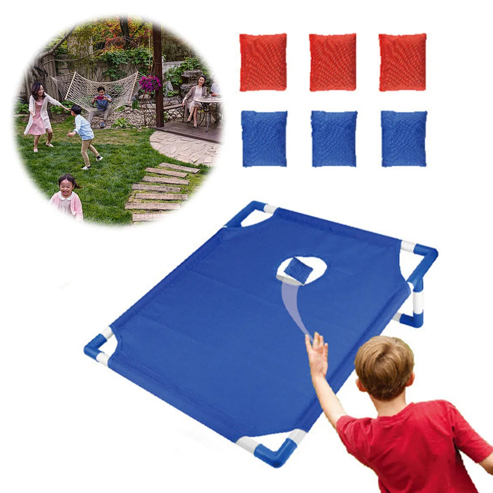 Portable Cornhole Game Set with 6 Bags for Kids Adults