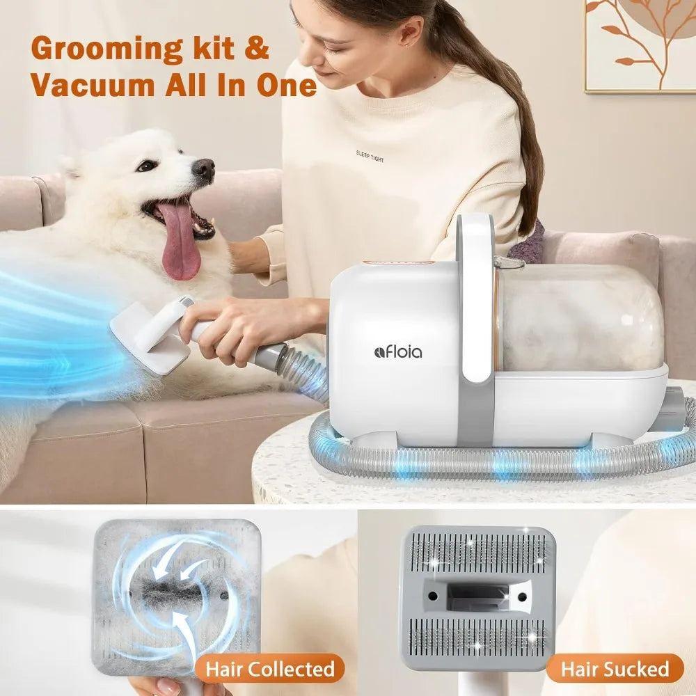 Pet Grooming Kit, Vacuum & Clippers Nail Grinder & Brush Low Noise