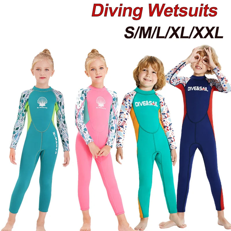 Kids 2.5MM Neoprene Surfing Diving Suit One Piece UV Protection