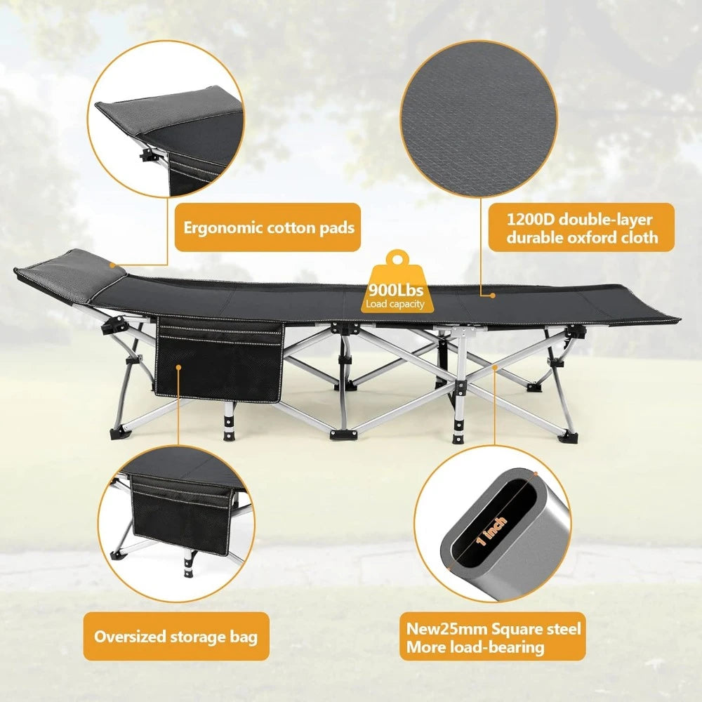 Folding Outdoor Camping Cot Lightweight Portable Heavy Duty