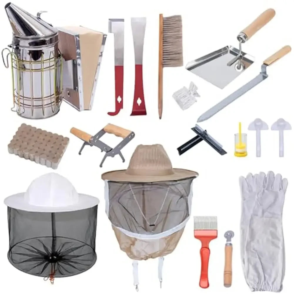 Bee Hive Starter Kit Incl. 17pc Beekeeping Equip.