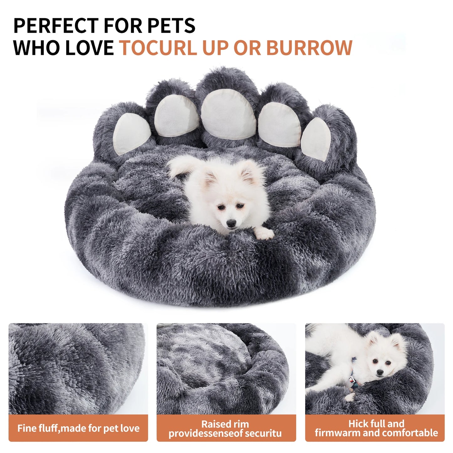 Cozy Comfy Pet Bed Paw Shape Warm for Your Furry Friend